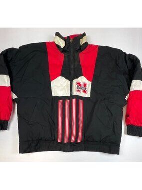 Vintage 90s Nebraska Huskers Pro Player Reversible Puffer Jacket Red Black Mens